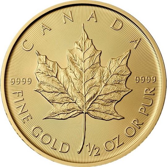1/2 Oz Gold Maple Leaf (Random Year) - Royal Canadian Mint