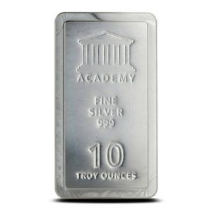 10 oz Silver Academy Stacker Bar (Circulated) - Scottsdale Mint