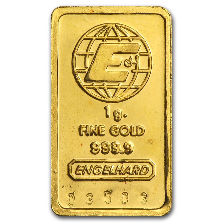 1 Gram Gold Bar Engelhard Au Bullion