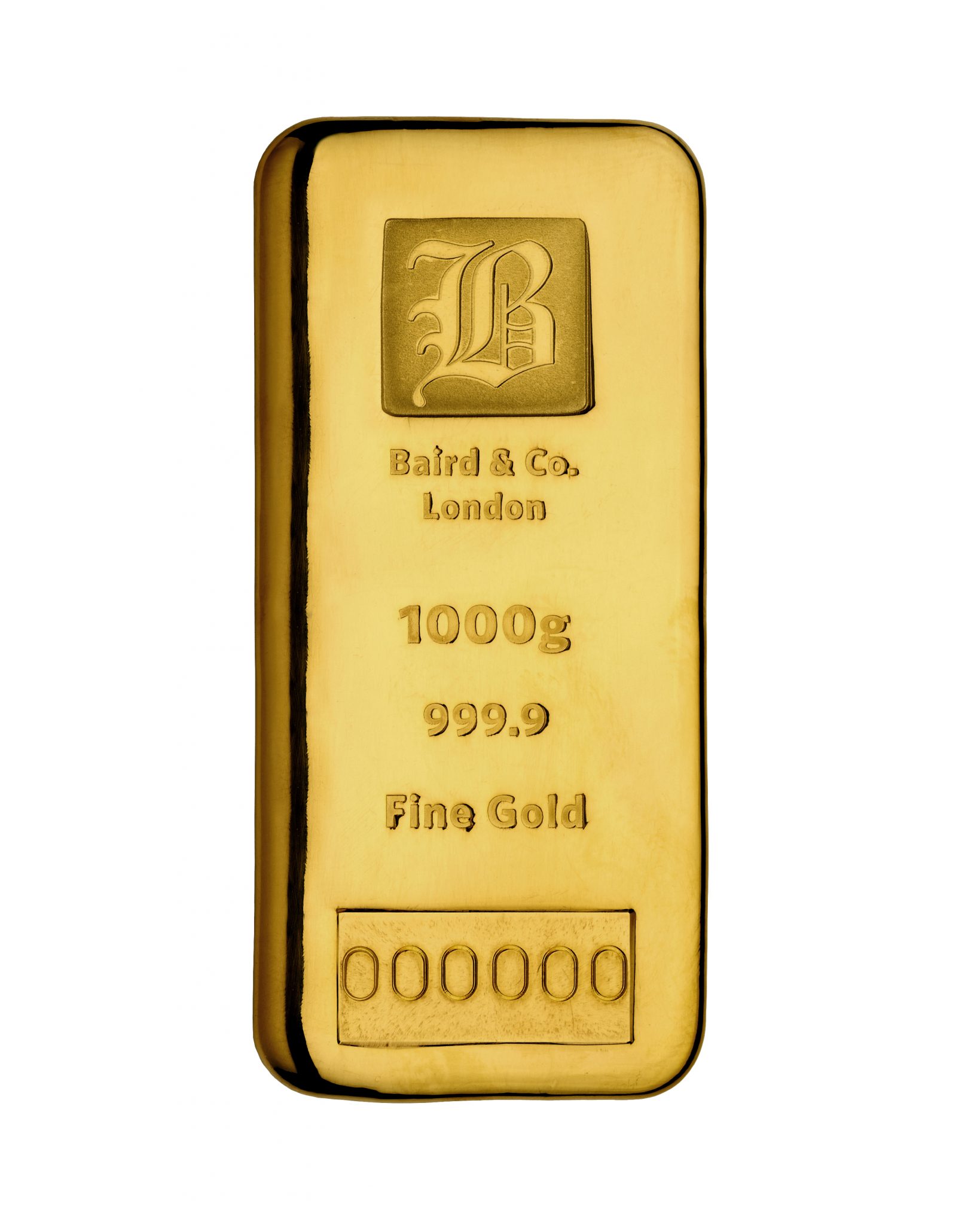 1 kilo Gold Cast Bar - Baird & Co. - AU Bullion Canada