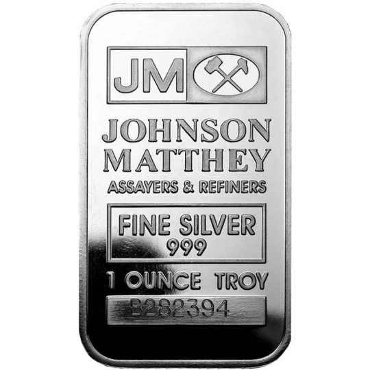 1 oz silver johnson matthey bar