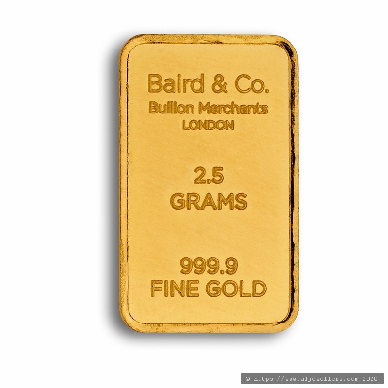 2.5 Gram Gold Minted Bar Baird & Co. AU Bullion Canada
