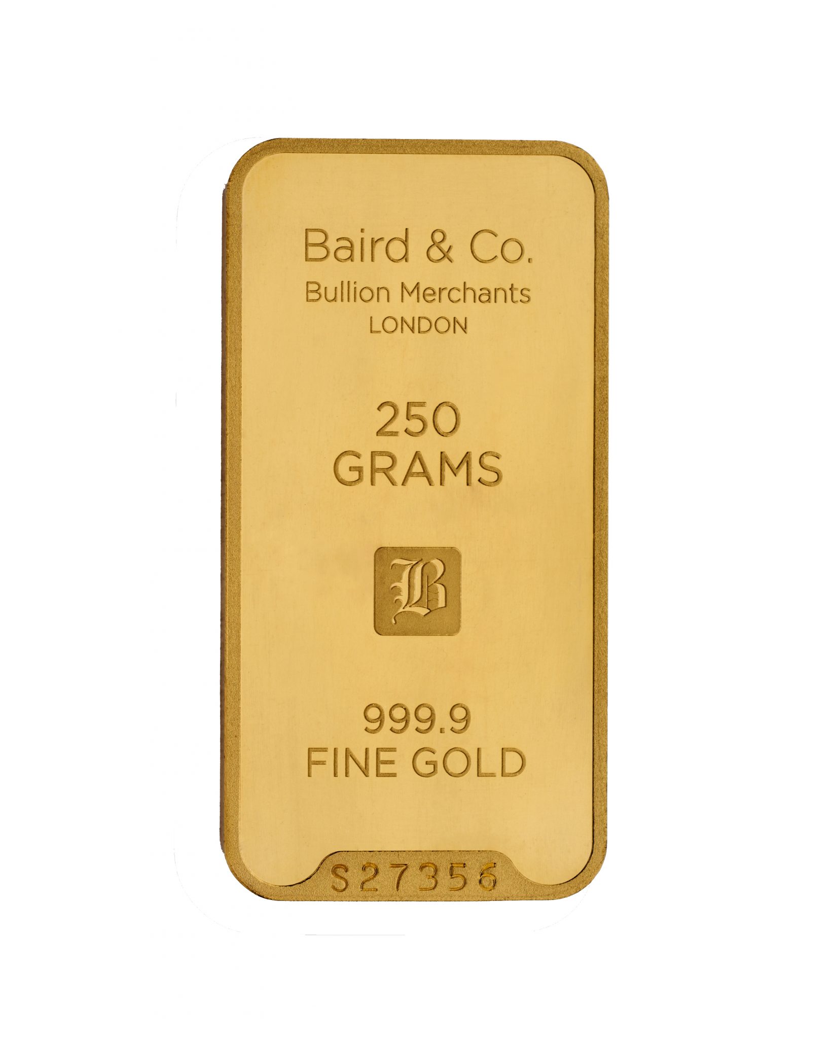 250 Gram Gold Minted Bar -Baird & Co. - AU Bullion Canada