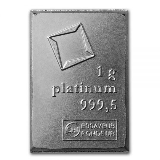 1 Gram Platinum Bar - Valcambi Suisse
