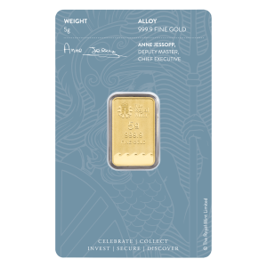 5 Gram Minted Gold Britannia Bar (Inc. Assay Card) - The Royal Mint UK