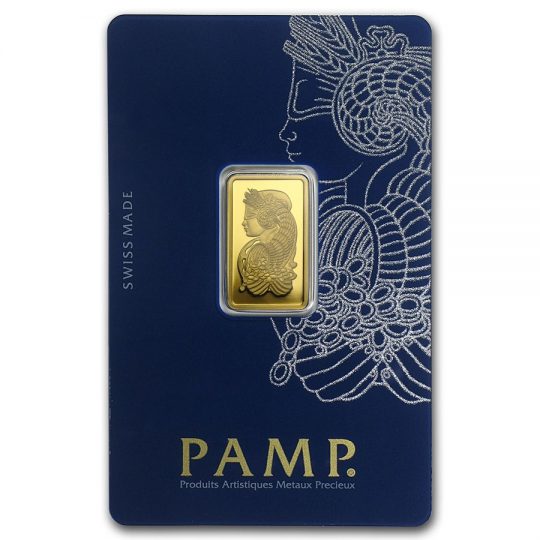 5 gram gold bar pamp suisse assay card front