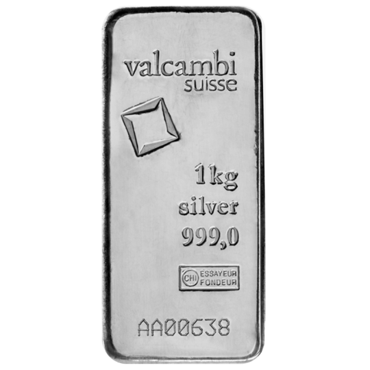 1 kilo silver bar - valcambi suisse