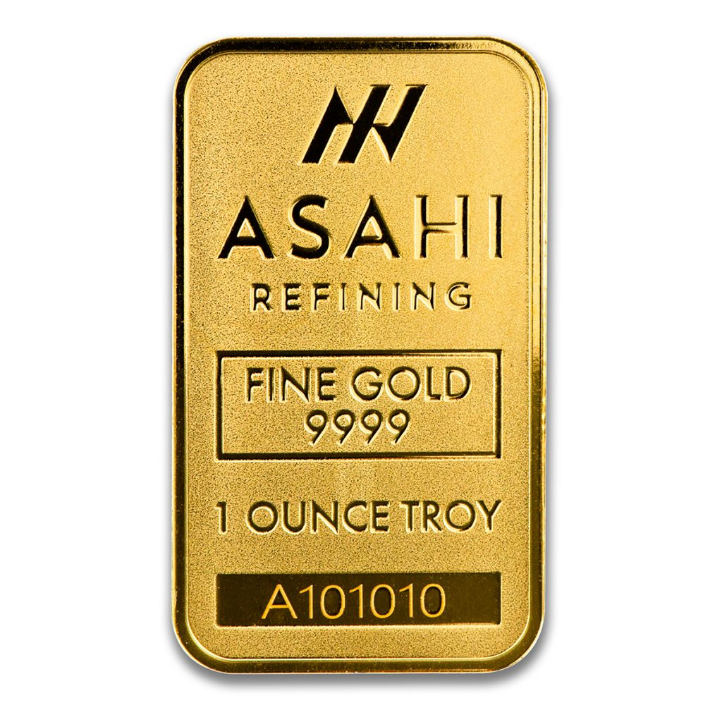1 oz gold asahi bar from Asahi Refining AU Bullion Canada
