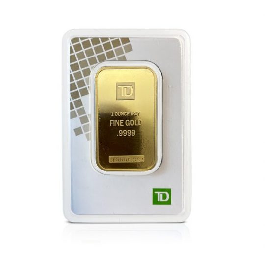 1 Oz Gold Bar (Inc. Assay Card) - TD Bank