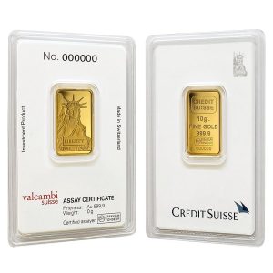 10 Gram Liberty Gold Bar(Inc. Assay Card) – Credit Suisse
