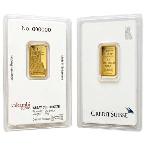 5 Gram Liberty Gold Bar(Inc. Assay Card) - Credit Suisse