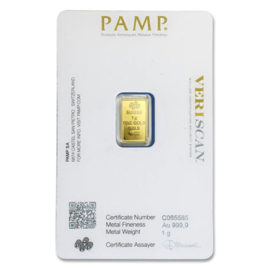 1 Gram Fortuna Gold Bar(Inc. Assay Card) - Pamp Suisse