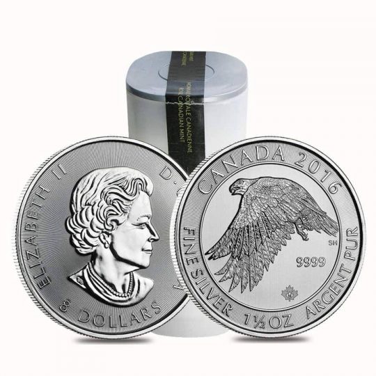 2016 1.5 Oz Silver Snow Falcon Tube - Royal Canadian Mint