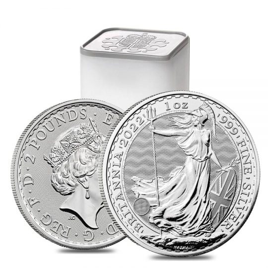 2022 1 Oz Silver Britannia Coin Tube(25 Pieces) - Royal Mint UK