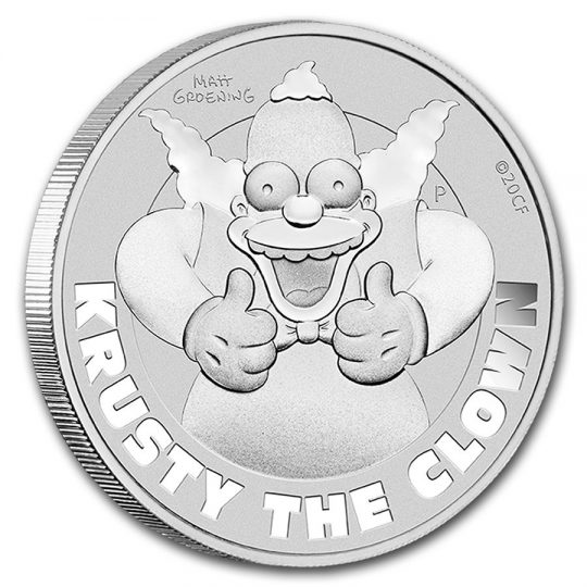 krusty the clown silver coin