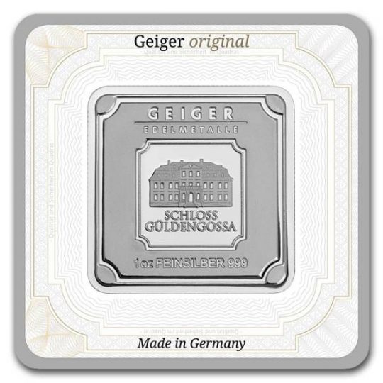 1 Oz Silver Bar (Inc. Assay Card) - Gieger Edelmetalle