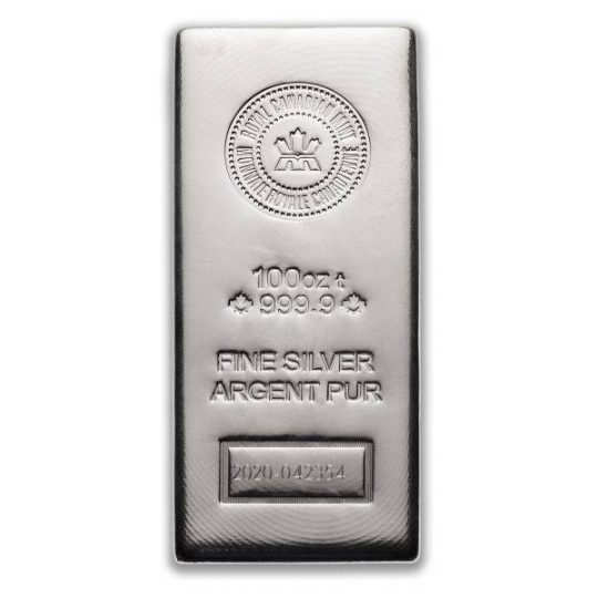 100 Oz Silver Bar (NEW) - Royal Canadian Mint
