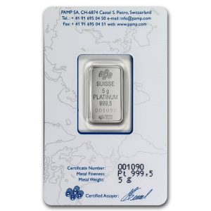 5 gram Platinum Bar (Inc Assay Card) – PAMP Suisse