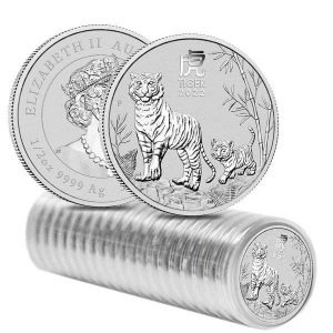 2022 1/2 Oz Silver Lunar Year of the Tiger (Inc. Capsule) (20 Pcs Roll) - Perth Mint