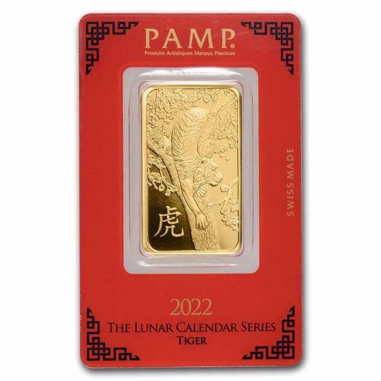 2022 1 Oz gold Bar year of the tiger - PAMP Suisse