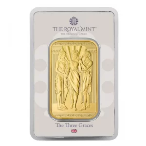 1 Oz Gold Bar Three Graces (The Great Engravers Collection) - Royal Mint UK