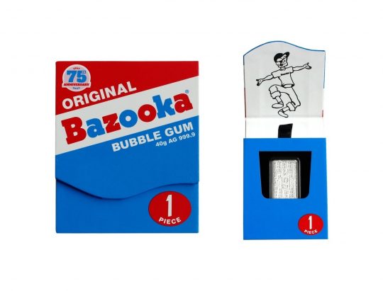 40 Gram Silver Bazooka Bubble Gum Bar (Inc. Casing) - PAMP Suisse