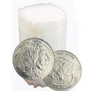 1 oz Silver Buffalo Round Tube (20 Pcs) - Various Mints & Design