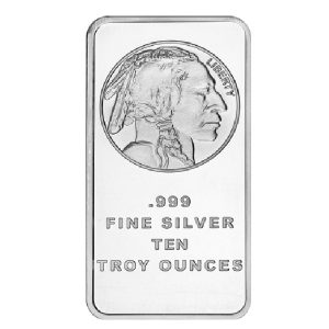 10 oz Buffalo Silver Bar (Sealed) - Silvertowne Mint