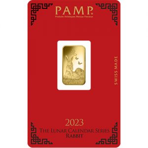 5 Gram Gold Lunar Rabbit Bars (Inc. Assay) - PAMP Suisse