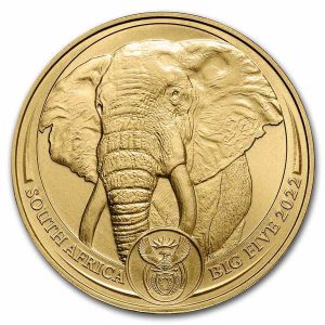 2022 1 Oz Gold Big 5 Series Elephant Coin - South African Mint