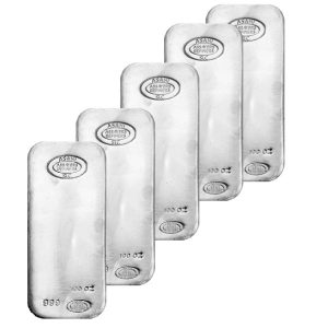 100 oz Silver Bar Bundle ( 500 Oz) - Asahi Refining