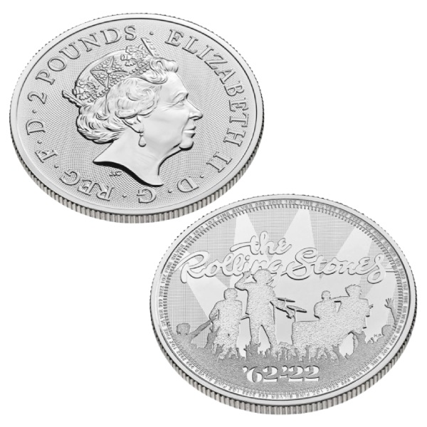 2022 1 Oz Silver Rolling Stones Coin BU - AU Bullion Canada