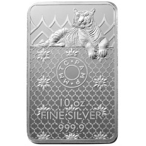 10 oz Silver Bengal Tiger Bar (Inc Capsule & Assay Cert.) - MMTC-PAMP