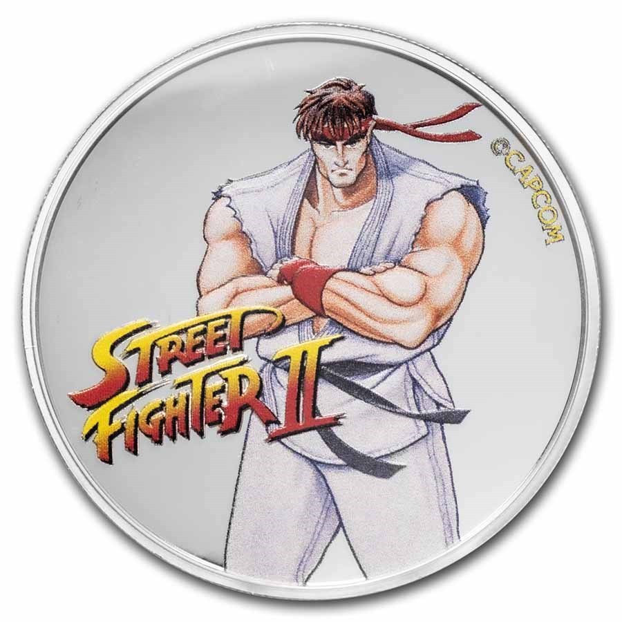 2021 1 oz Colorized Silver Fiji Street Fighter II Vega Coins - ™