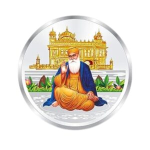 10 gram (999.9) Gurunanak Dev Ji Coloured Silver Round (Inc Capsule & Gift Box)