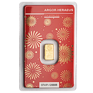 2024 1 Gram Lunar Series Year of the Dragon Gold Bar - Argor-Heraeus