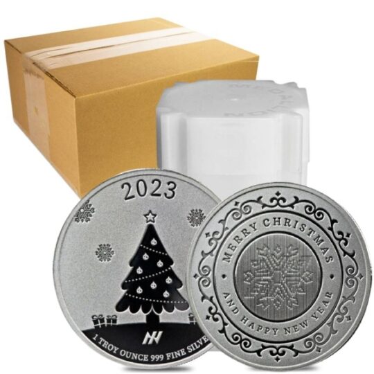 2023 Merry Christmas 1 Oz Silver Round Monster Box (500 Pcs) - Asahi Refining
