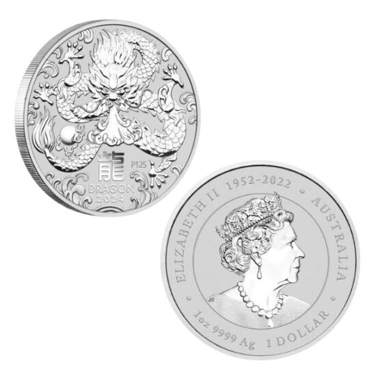 2024 1 oz Australian Lunar Series III Year of the Dragon Silver Coin (Inc Capsule) - Perth Mint