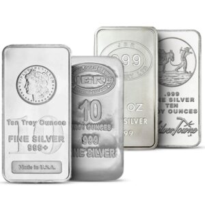 10 oz Silver Bar Unsealed (Circulated) - Various Brands