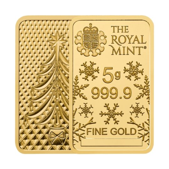 5 Gram Gold Holiday Bar (Inc. Assay Card) - Royal Mint UK