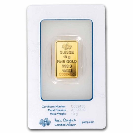 10 Gram Rosa Gold Bar (In Assay) – PAMP Suisse