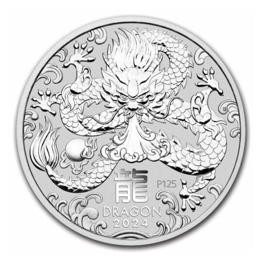 2024 1 oz Silver Year Of The Dragon Australian Lunar Series III Coin Roll (20 Pcs) - Perth Mint