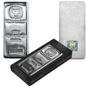 1 kilo Cast Silver Bar (Sealed) (Inc Box) - Germania Mint