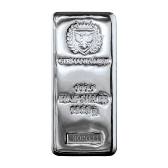 1 kilo Cast Silver Bar (Sealed) (Inc Box) - Germania Mint