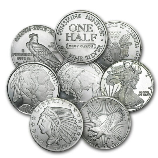 1/2 oz Silver Round (Random Mint & Design) (Circulated)