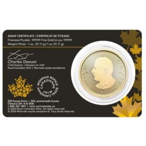 2024 1 oz .99999 Gold Canadian Klondike From Doré To Refined Coin (Inc. Assay Card)- Royal Canadian Mint