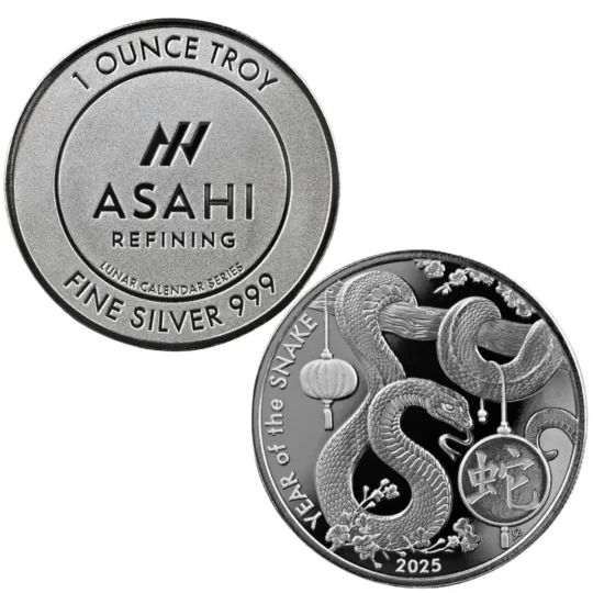 1 oz Silver Bar Tube (20 Pieces) - Asahi Refining