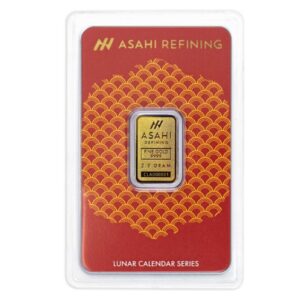 2.5 gram asahi refining lunar year of the snake gold bar in packaging