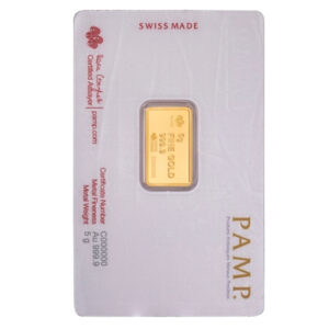 5 Gram Statue of Liberty Gold Bar (Inc Assay Card) - Pamp Suisse