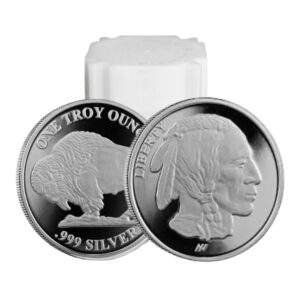 1 oz Silver Buffalo Round Tube (20 Pcs) - Various Mints & Design